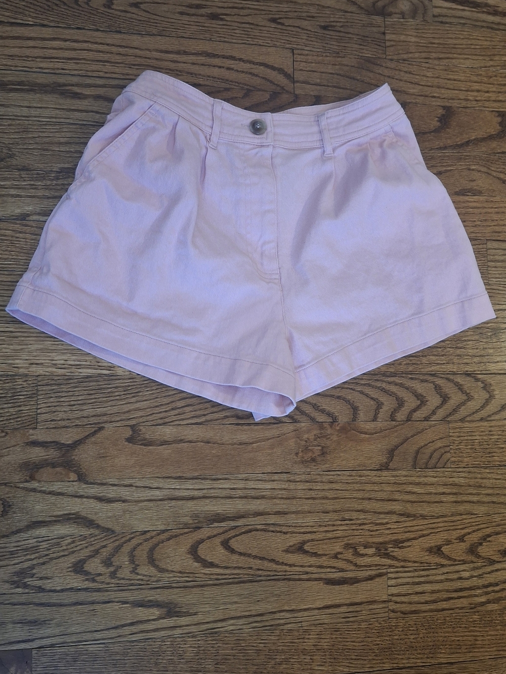 Francesca's Collections Light Pink High-Waist Pleated Shorts